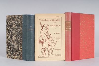 CHASSE, 3 vol. in-8° : GUERIN : - veillées de chasse en bas-…