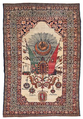 un tapis persan ancien aux motifs élaborés