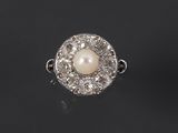 an antique pearl and diamond ring