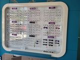 a large display of glasses on a wall in a store