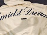 an image of a white hoodedie with the words amiist dreams written on it