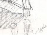 drawing of a man in a baseball uniform holding a bat