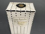 a close up of a white box with a black and white design on it
