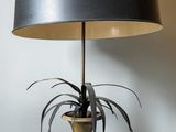 an image of a lamp with a black shade on a table