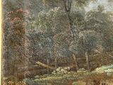 an image of a painting of a wooded landscape with trees