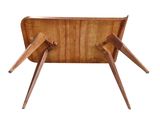 an image of a wooden chair with two legs