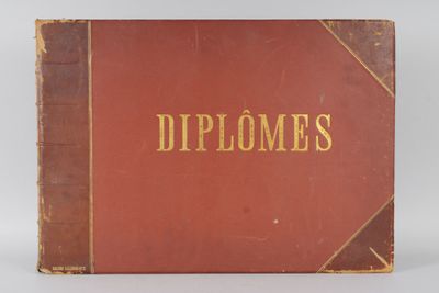 grand album de diplômes belges, in folio (41 x 57 cm, en éta…