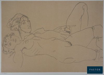 l'image d'un dessin représentant une femme allongée sur un lit