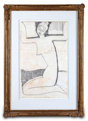 une image d'un dessin de femme nue dans un cadre doré
