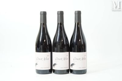 trois bouteilles de vin posées sur une table blanche