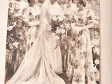 an old photo of a bride and her bridesmaids in their wedding dresses