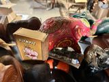 a pile of assorted items sitting on a table