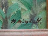 a picture of a painting of a group of animals in a forest