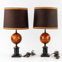 Paire de lampes de table italiennes ornées d’un décor imitat… (photo 4)