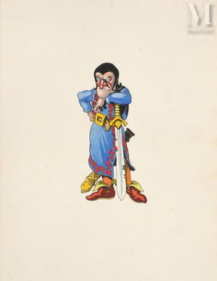 CALVO, Edmond (1892- 1957) Encre de Chine et gouache pour ce…