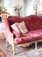 GRAND CANAPE à oreilles de style Louis XV en bois mouluré, s… (photo 3)