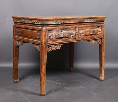 Chine Table rectangulaire formant bureau en bois sculpté de …