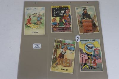 63. Thiers 5 cartes humoristiques à vues dépliantes
