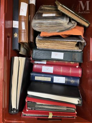 a red box with many books in it