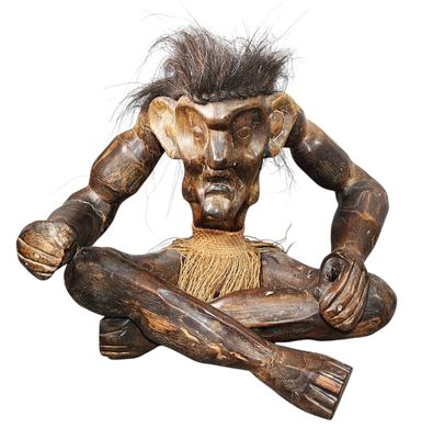 AFRIQUE - SCULPTURE primitiviste figurant un homme grimaçant…