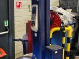 a picture of a fork lift in a garage