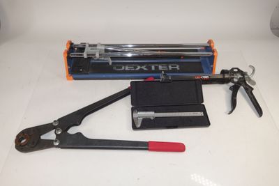 Carrelette et pied à coulisse DEXTER + pince à sertir les ra…