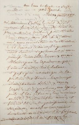 une lettre écrite à l'encre noire sur une feuille de papier