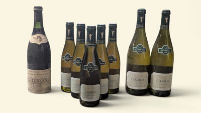 plusieurs bouteilles de vin posées les unes à côté des autres sur une surface blanche