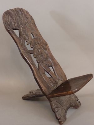 COTE D'IVOIRE, XXe siècle, Chaise (dite "Chaise de gardien d…