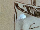a drawing of a knife on a piece of paper