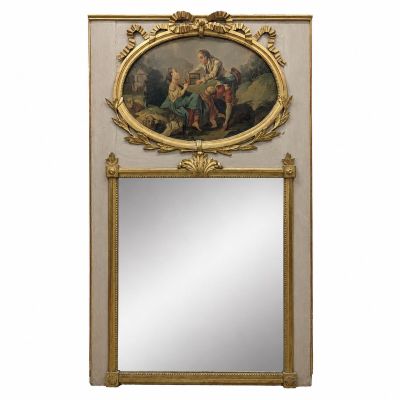 an image of a mirror with a painting on the back of it