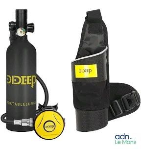 an image of a diving equipment set including a diving device and a diving bag