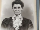 two old black and white photos of a woman in a dress and a man in a suit