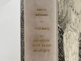 the front cover of a book with gold lettering on a white background
