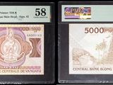 trois billets de banque différents, sur lesquels figure l'image d'une femme d'un côté et celle d'un homme de l'autre