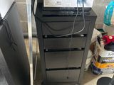 a picture of a stack of electronic equipment in a room
