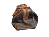 brown and black handbag on white background with clipping for text