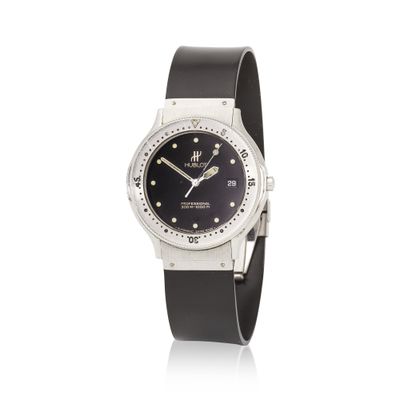 a close up of a wrist watch with a black dial