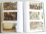 an open book with pictures of people on it