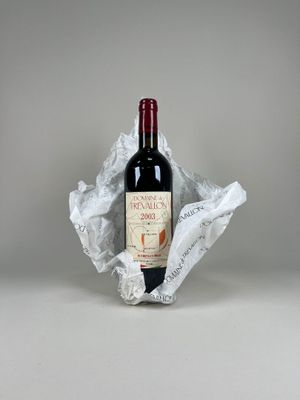 a bottle of wine that is sitting in a bag