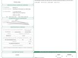 a green and white document with a barcode on it