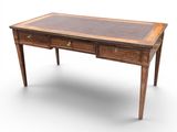 an image of a desk with two drawers and a glass top