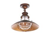 le luminaire est suspendu au plafond de la pièce
