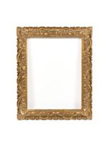 Cadre en tilleul sculpté et doré profil renversé décor d'aca…