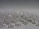 a lot of empty wine glasses on the table