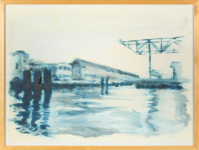 Régis RIZZO (XXe siècle). Vue des docks.