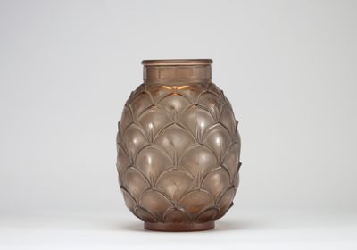 Val Saint-Lambert, vase Art Déco de forme ananas en cristal … - Photo 1