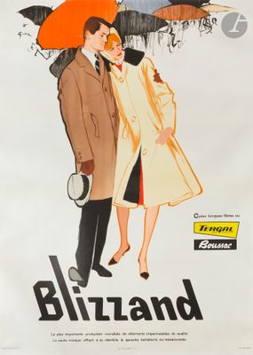 poster of a man and woman standing under an umbrella in the rain