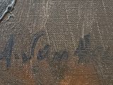 an image of a close up of a painting of a man with a hat
