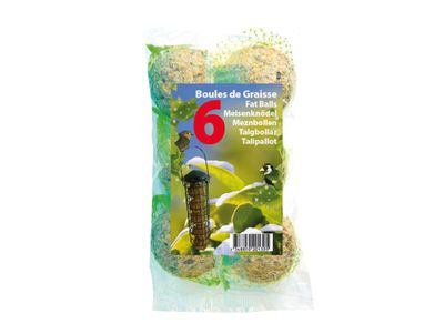 un gros plan sur un sachet de graines pour oiseaux sur fond blanc